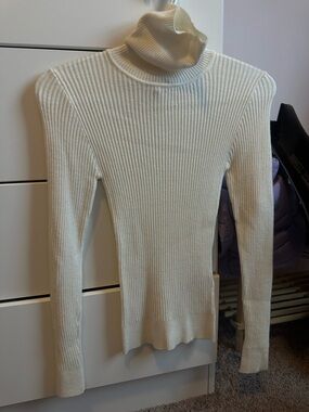 Primark Cream Ribbed Turtleneck Sweater